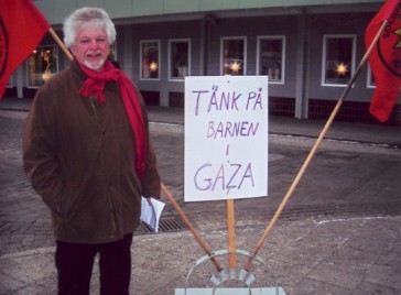 Bernt protesterar mot kriget i Gaza