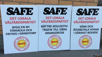 SAFEs valskyltar